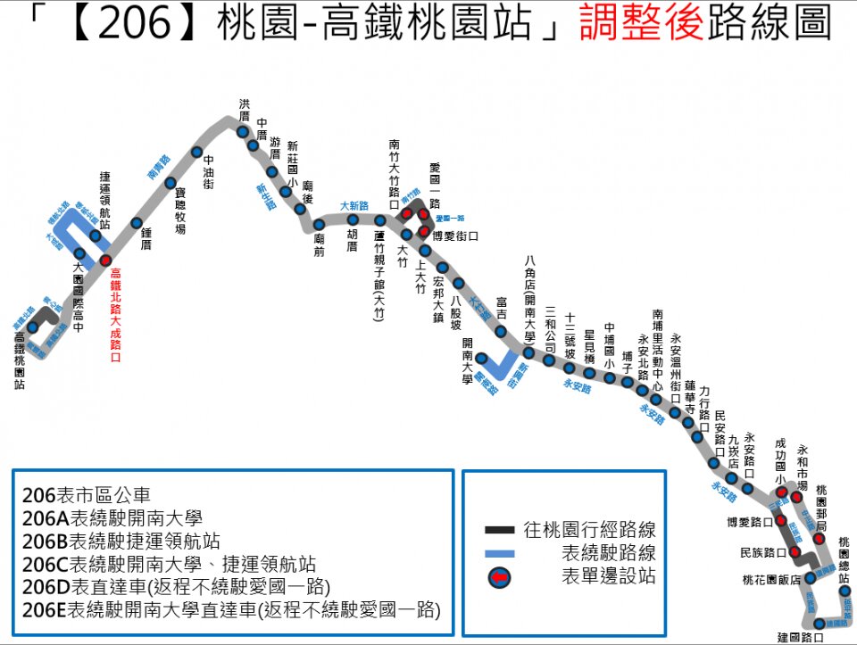 206C公車路線圖-桃園公車
