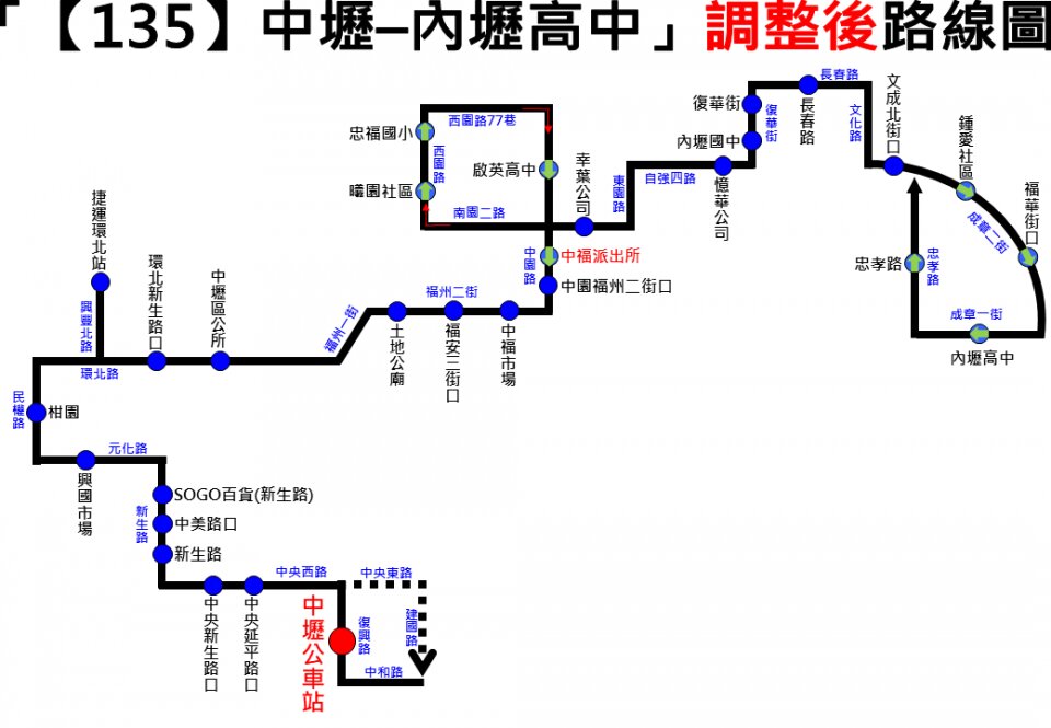 135公車路線圖-桃園公車