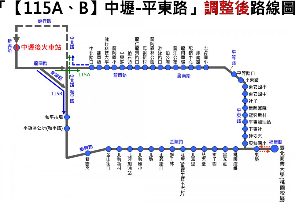 115A公車路線圖-桃園公車