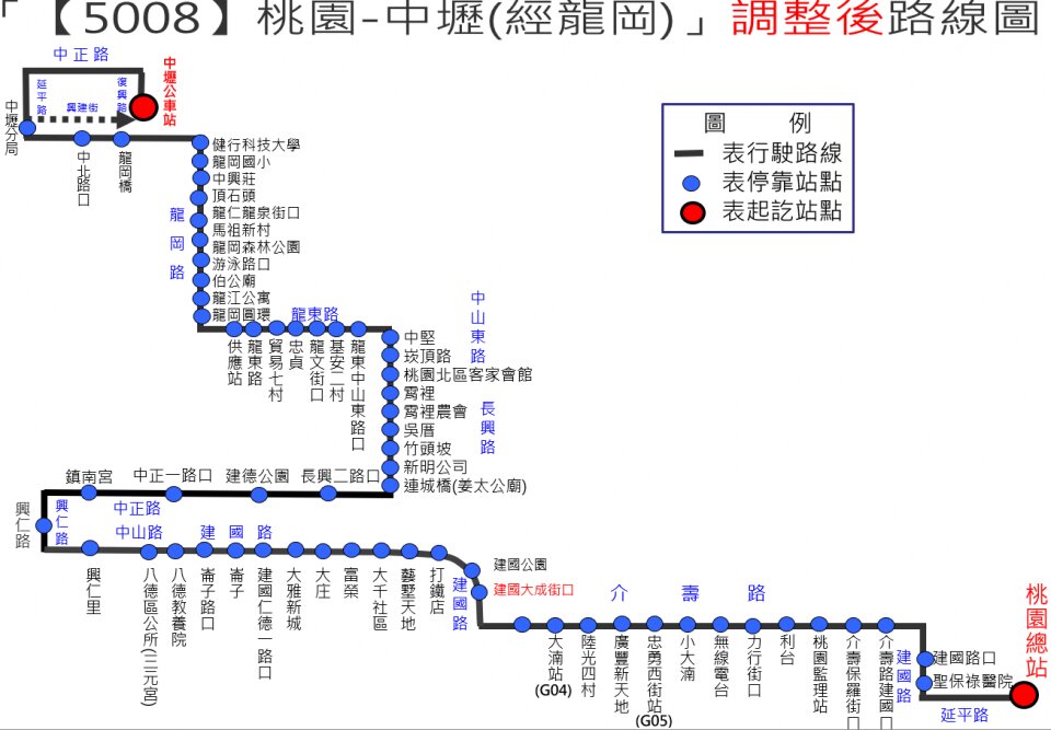 5008公車路線圖-桃園公車