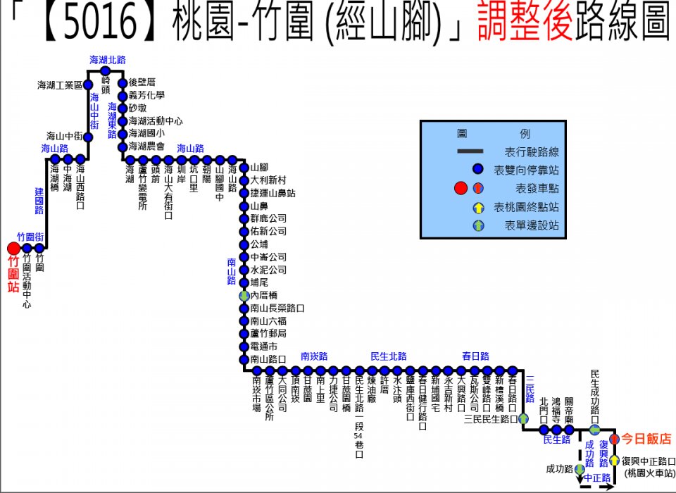 5016公車路線圖-桃園公車