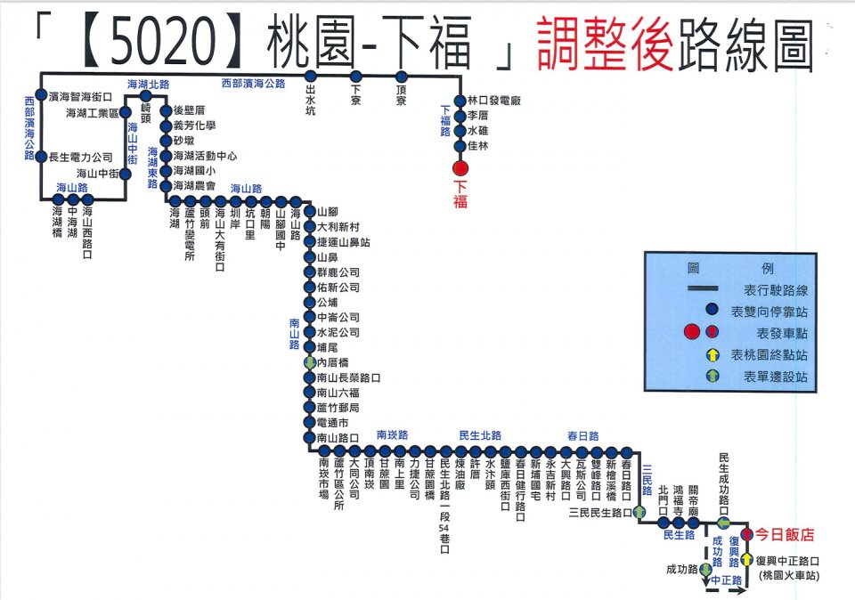 5020公車路線圖-桃園公車