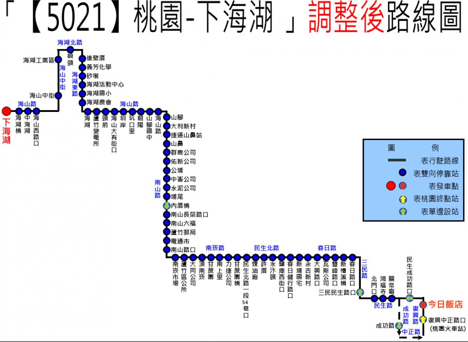 5021公車路線圖-桃園公車