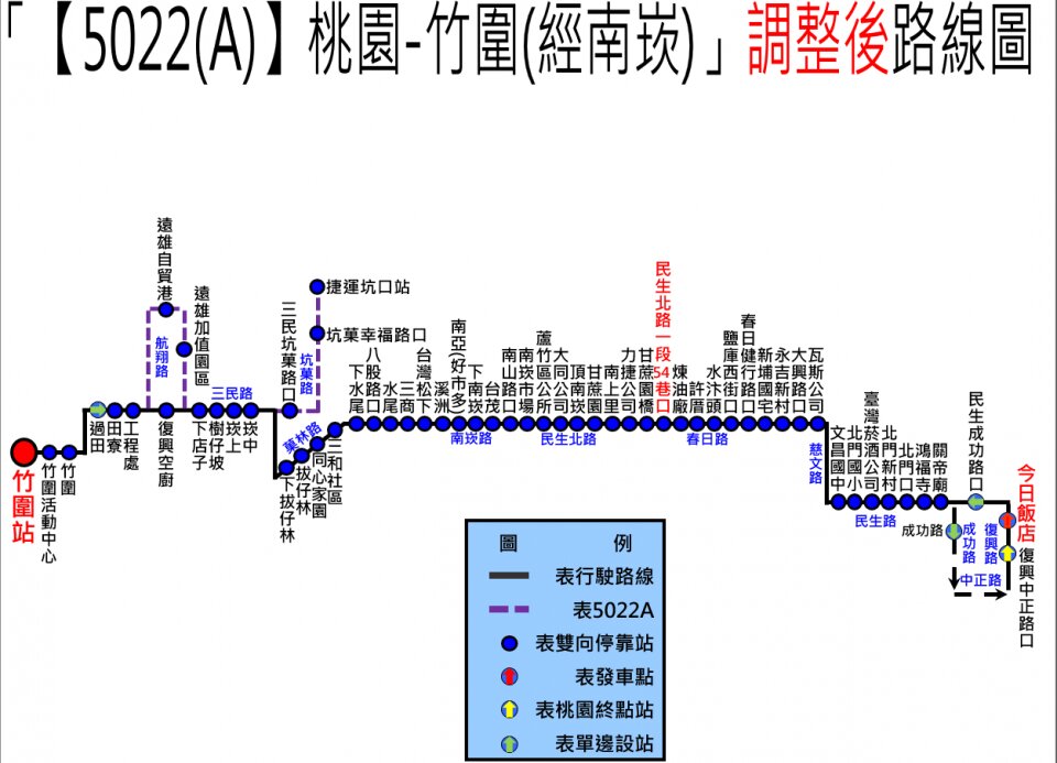 5022公車路線圖-桃園公車