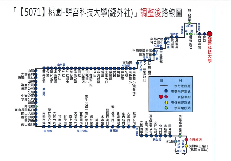 5071Bus Route Map-桃園 Bus