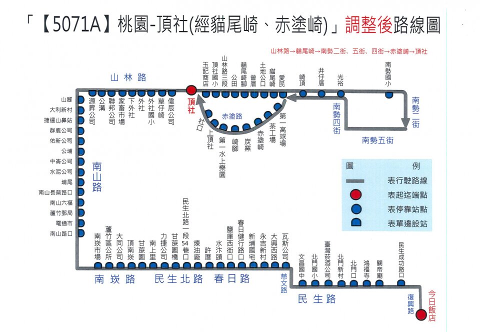 5071A公車路線圖-桃園公車