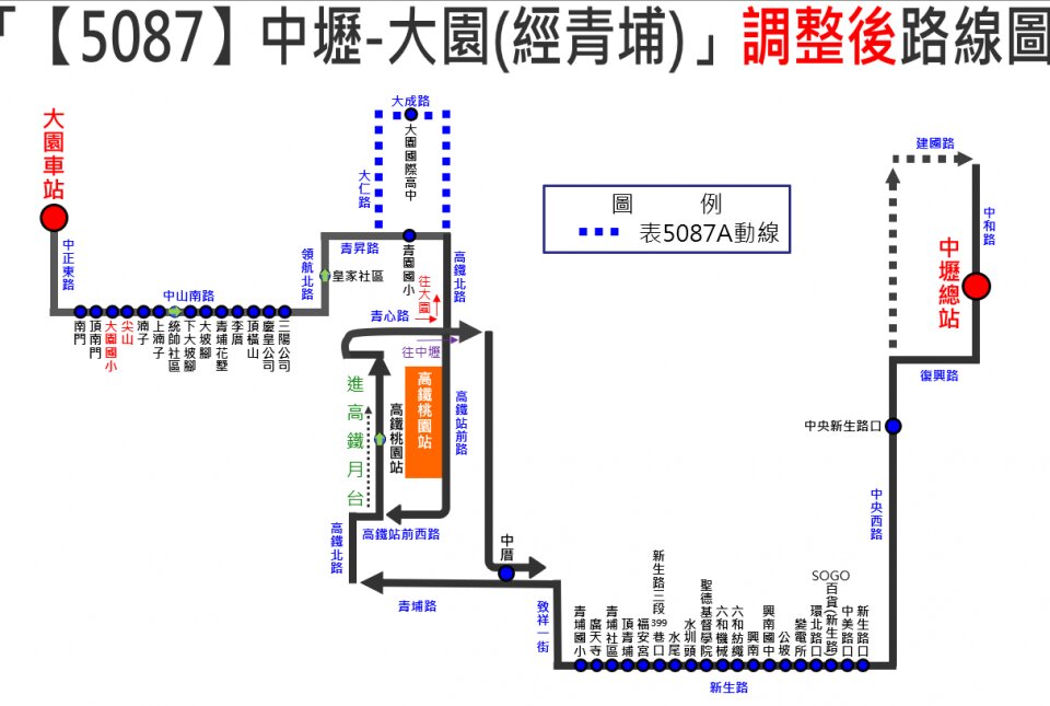5087Bus Route Map-桃園 Bus