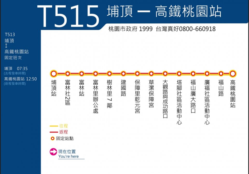 T515公車路線圖-桃園公車