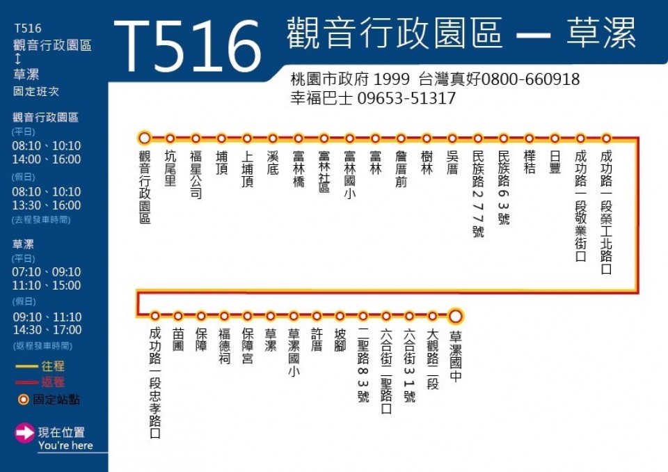 T516公車路線圖-桃園公車