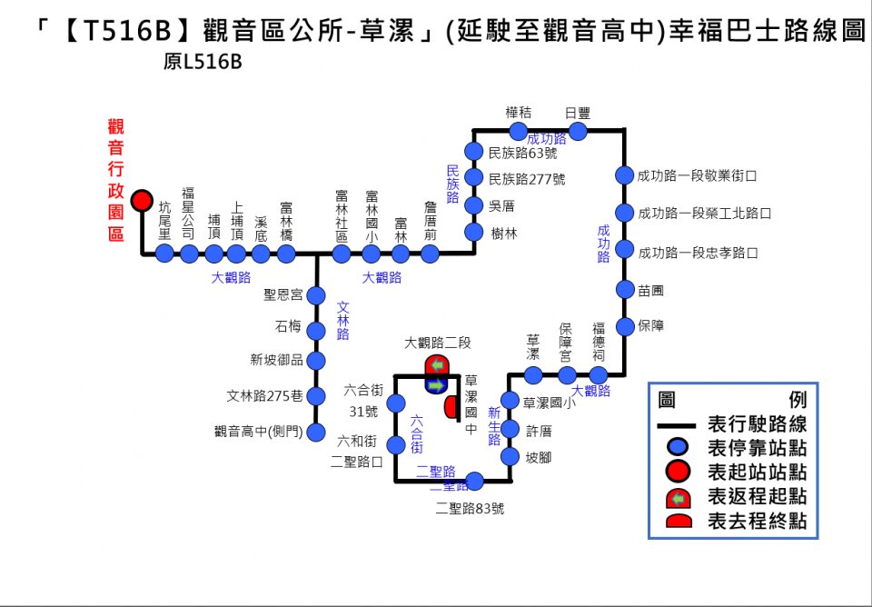 T516B公車路線圖-桃園公車