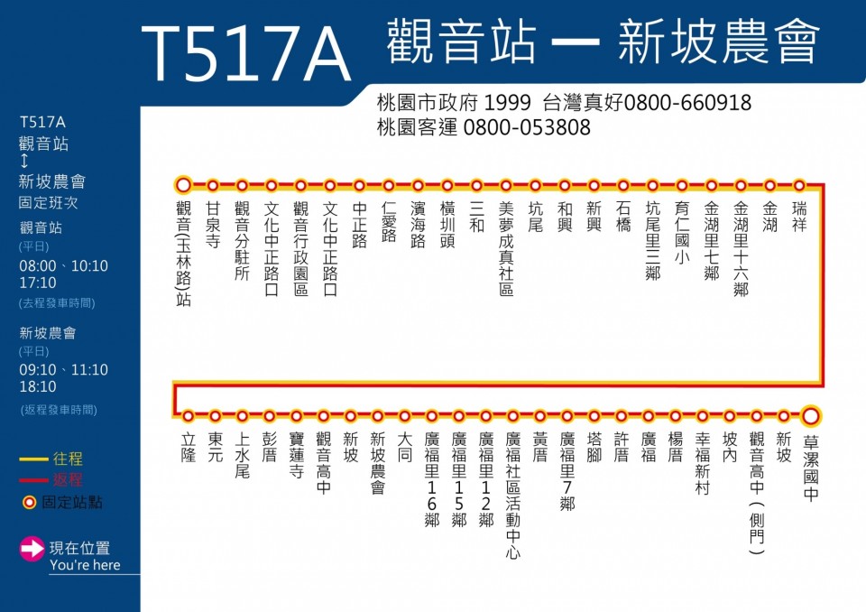 T517A公車路線圖-桃園公車