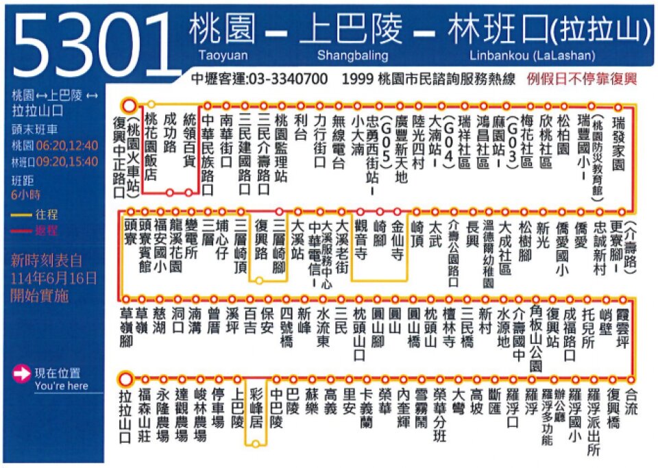 5301公車路線圖-桃園公車