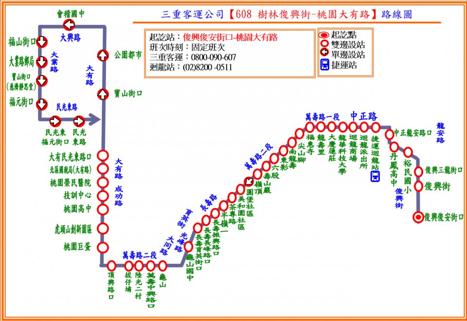 608公車路線圖-桃園公車