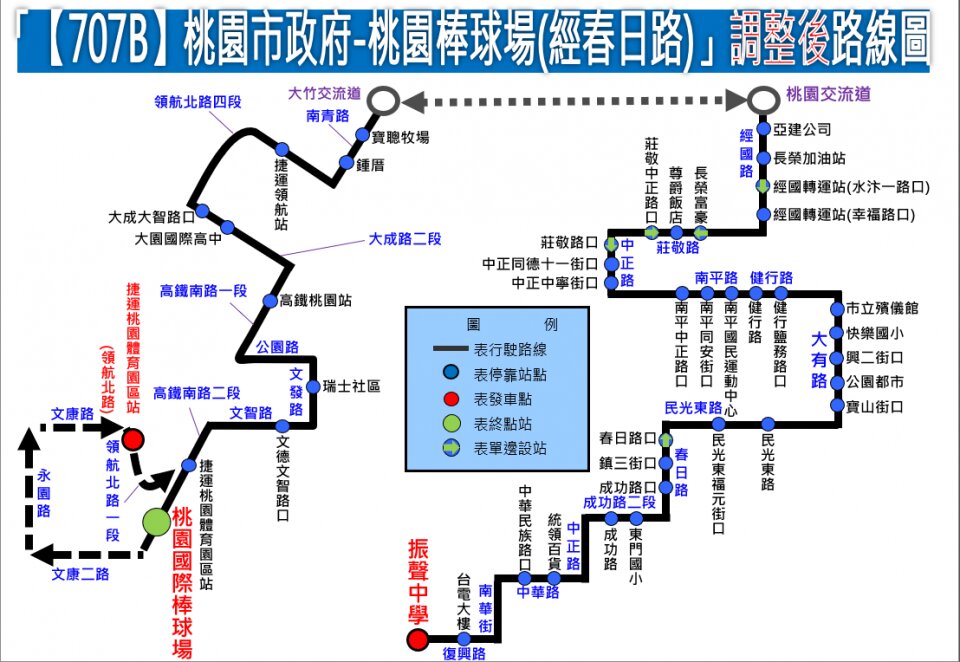 707B公車路線圖-桃園公車