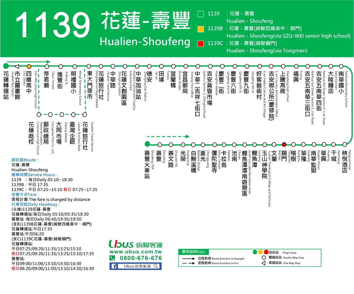1139公車路線圖-統聯客運