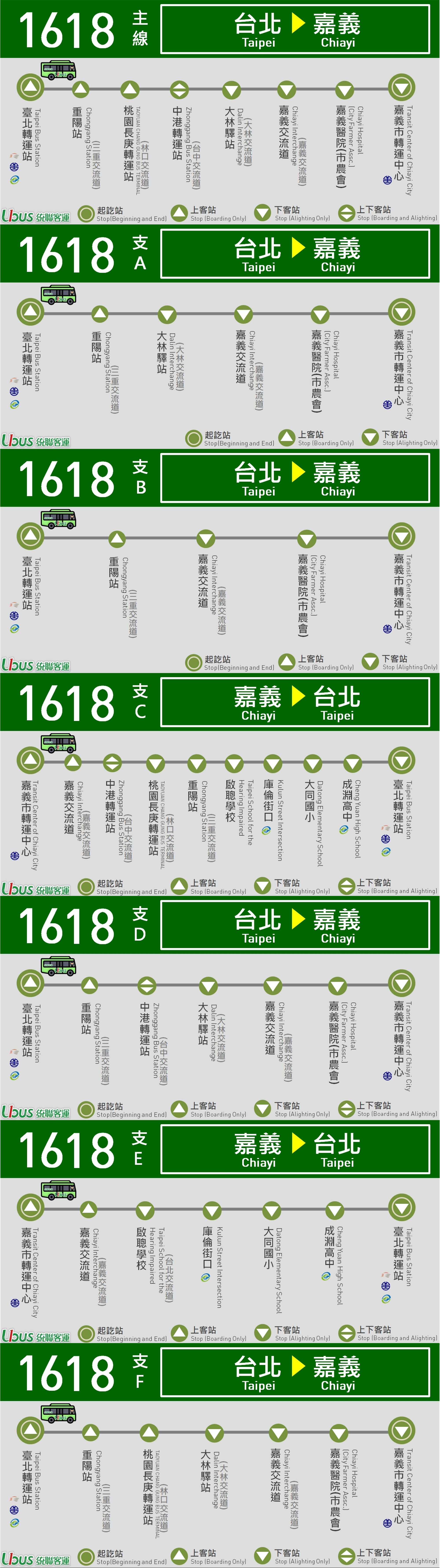1618公車路線圖-統聯客運