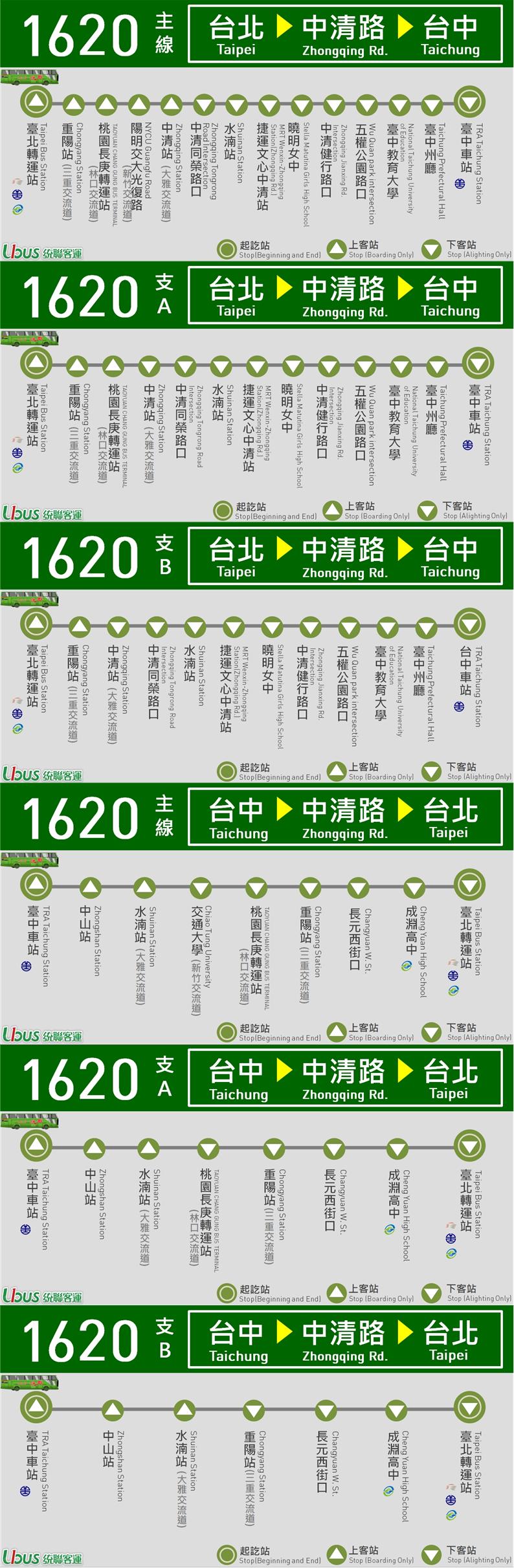 1620公車路線圖-統聯客運