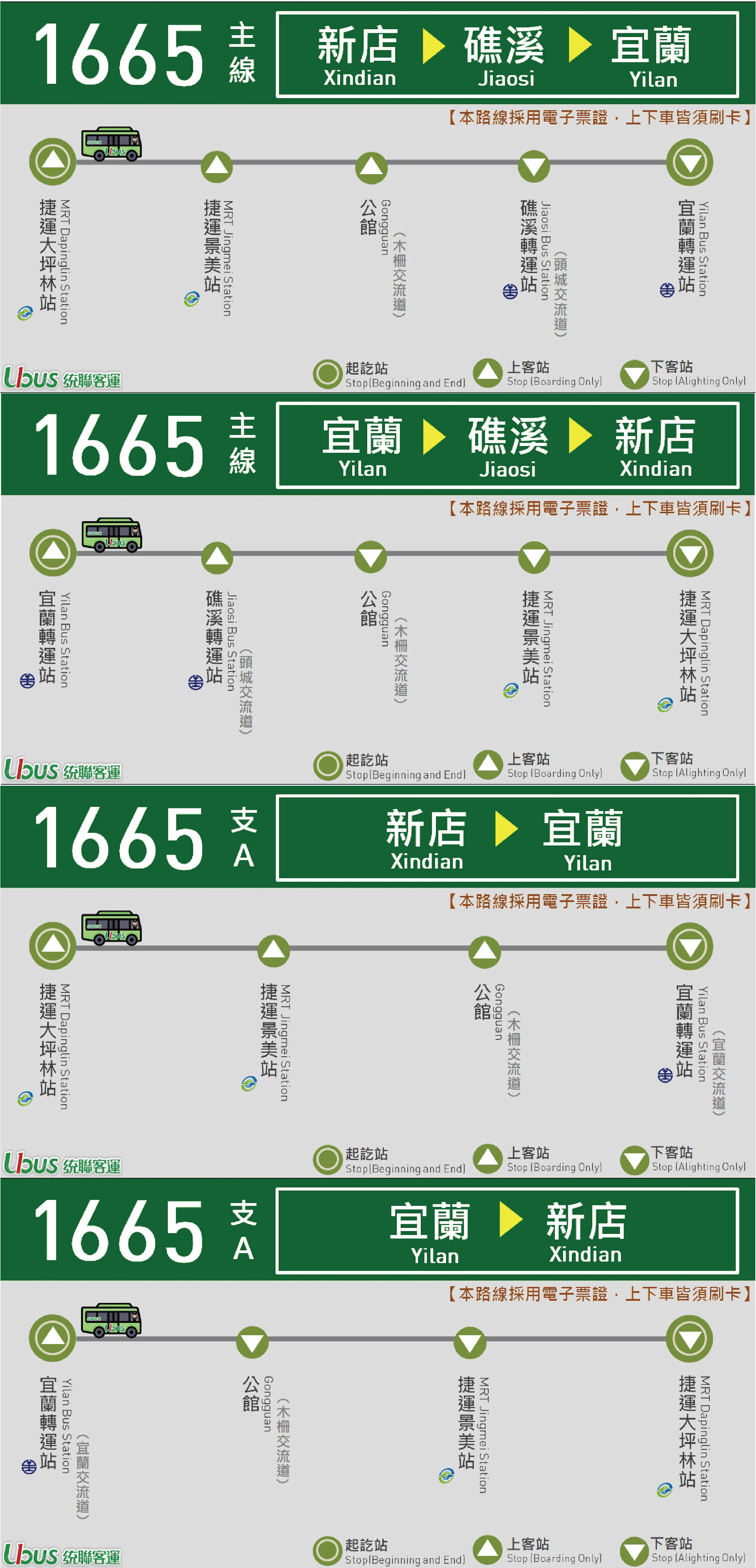 1665公車路線圖-統聯客運