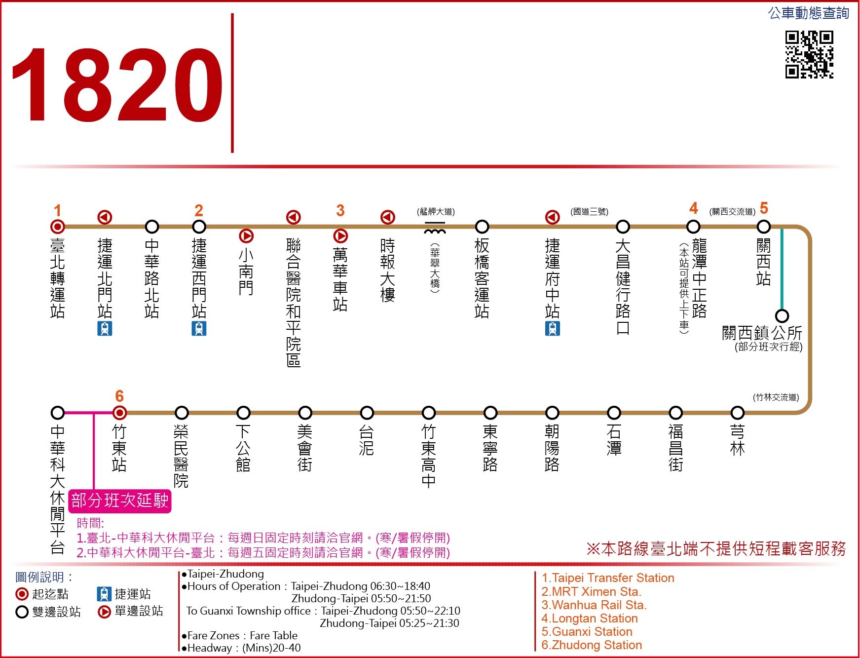 1820公車路線圖-國光客運
