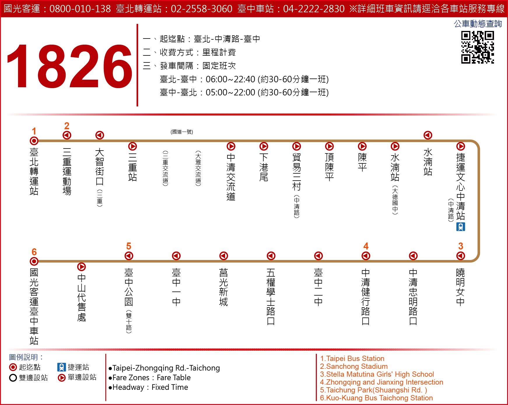 1826公車路線圖-國光客運