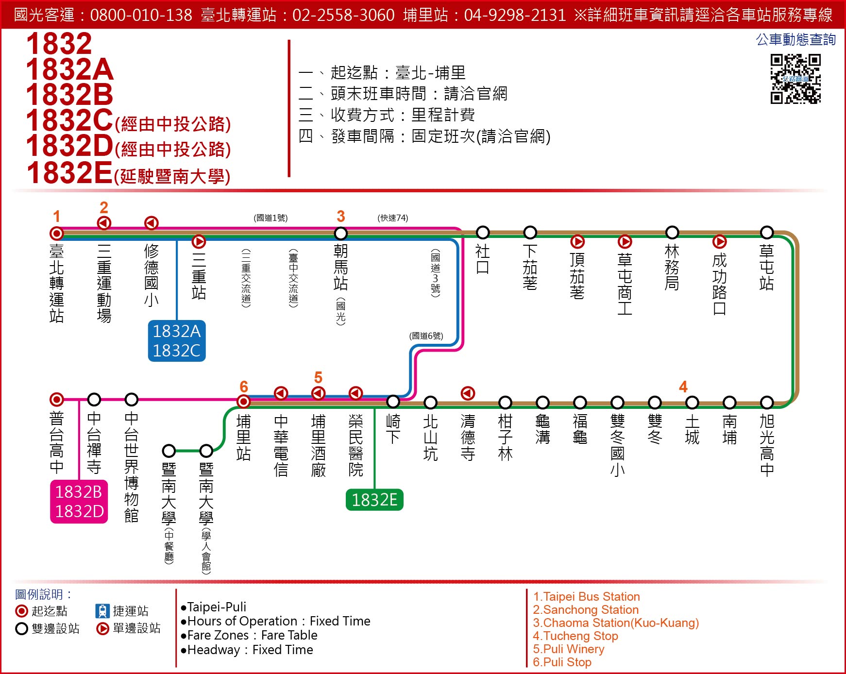 1832公車路線圖-國光客運