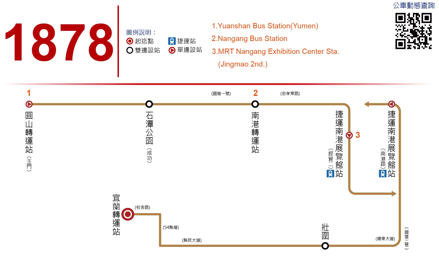 1878Bus Route Map-Kuo-Kuang Motor Transportation