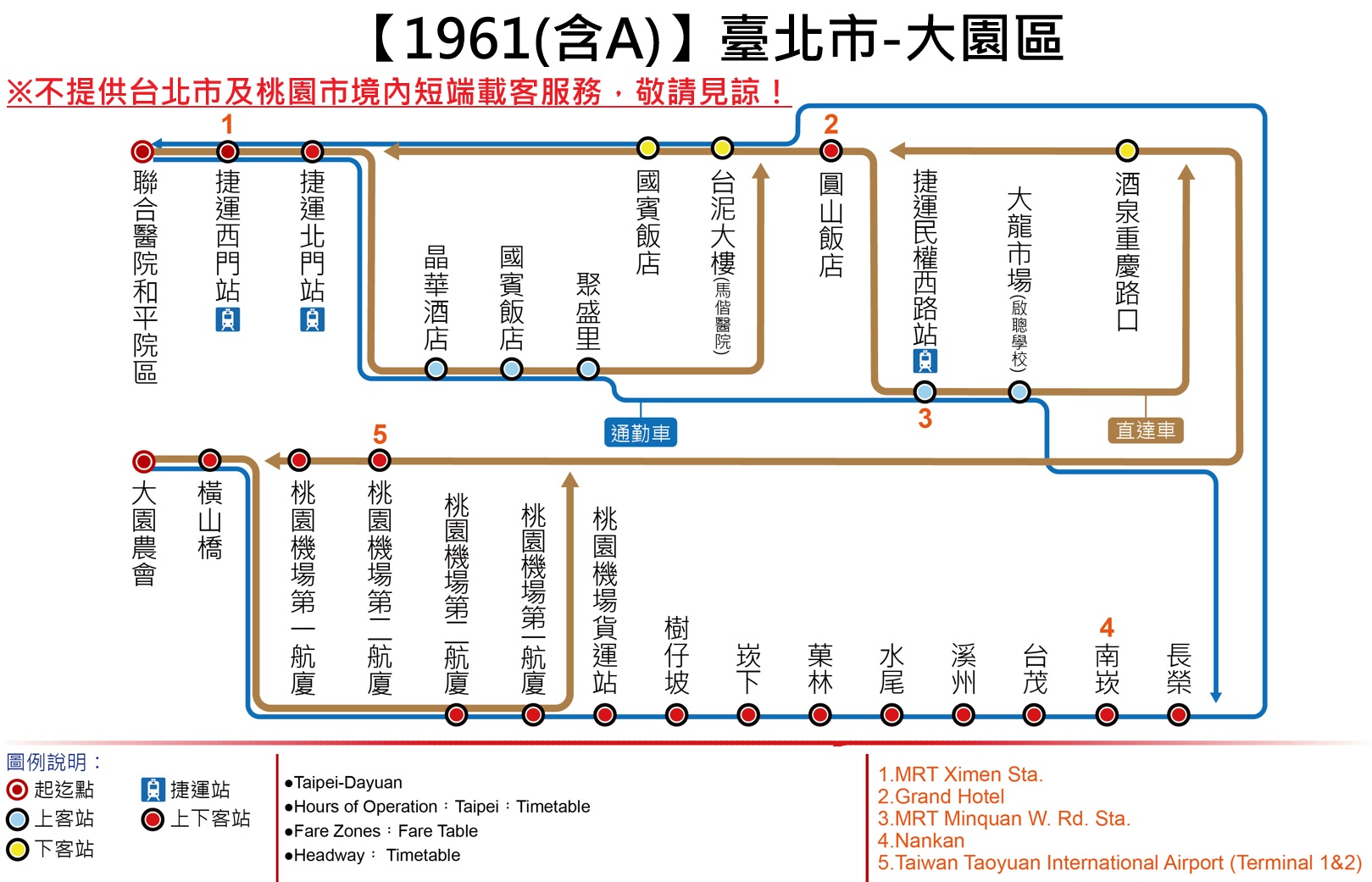 1961公車路線圖-大有巴士