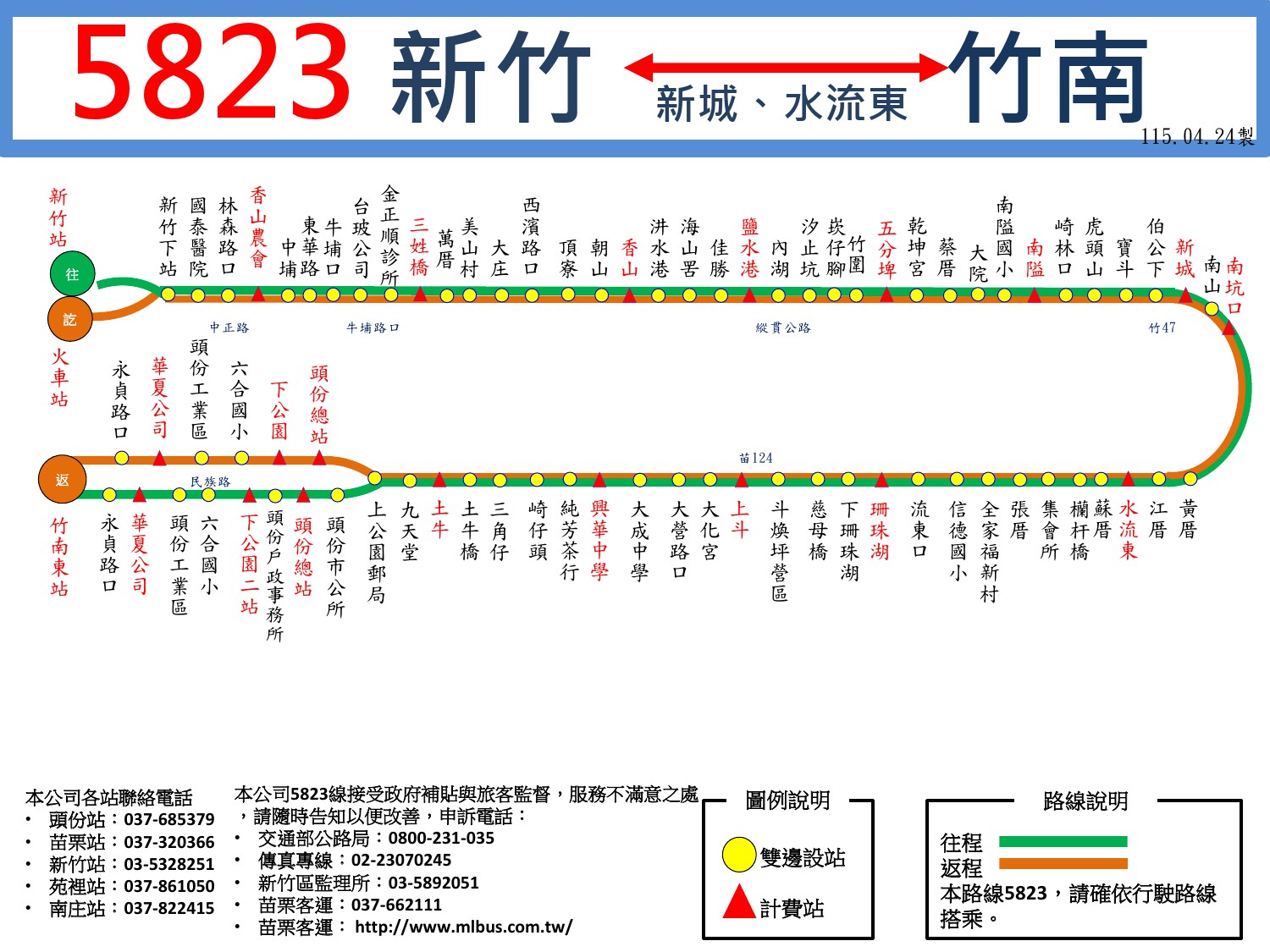 5807公車路線圖-苗栗客運