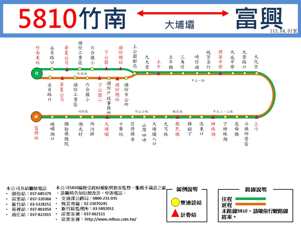 5810公車路線圖-苗栗客運