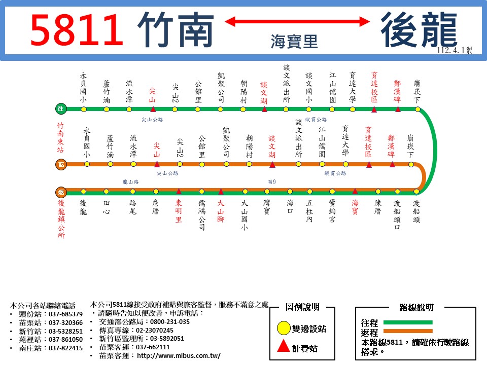 5811公車路線圖-苗栗客運