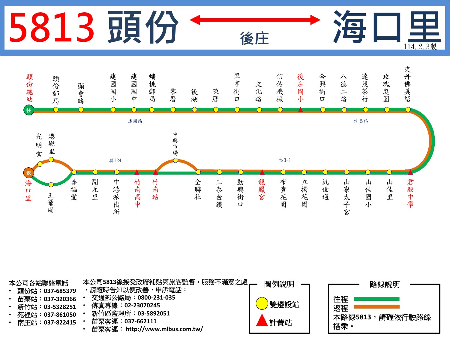 5813公車路線圖-苗栗客運