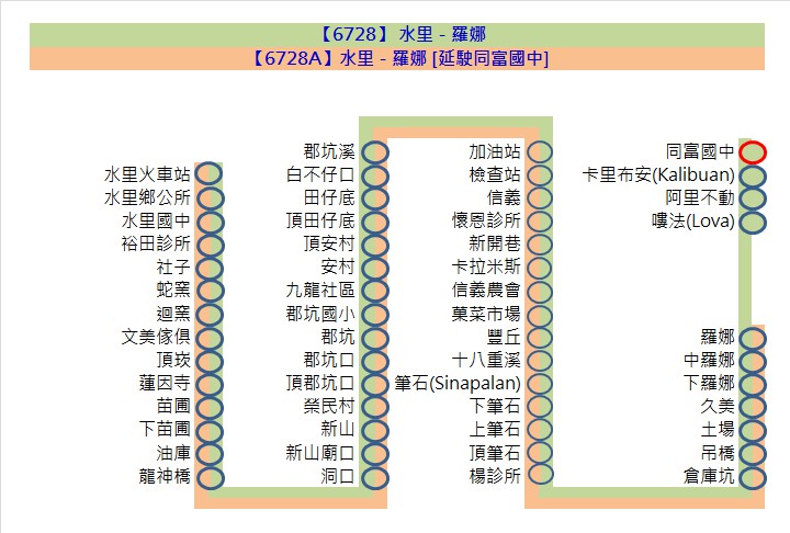 6728Bus Route Map-Yuan-Lin Bus