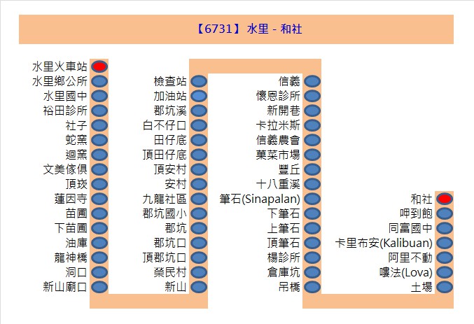 6731Bus Route Map-Yuan-Lin Bus
