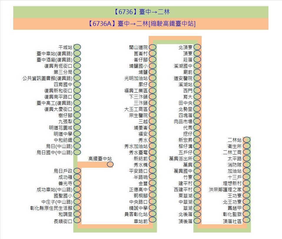 6736Bus Route Map-Yuan-Lin Bus