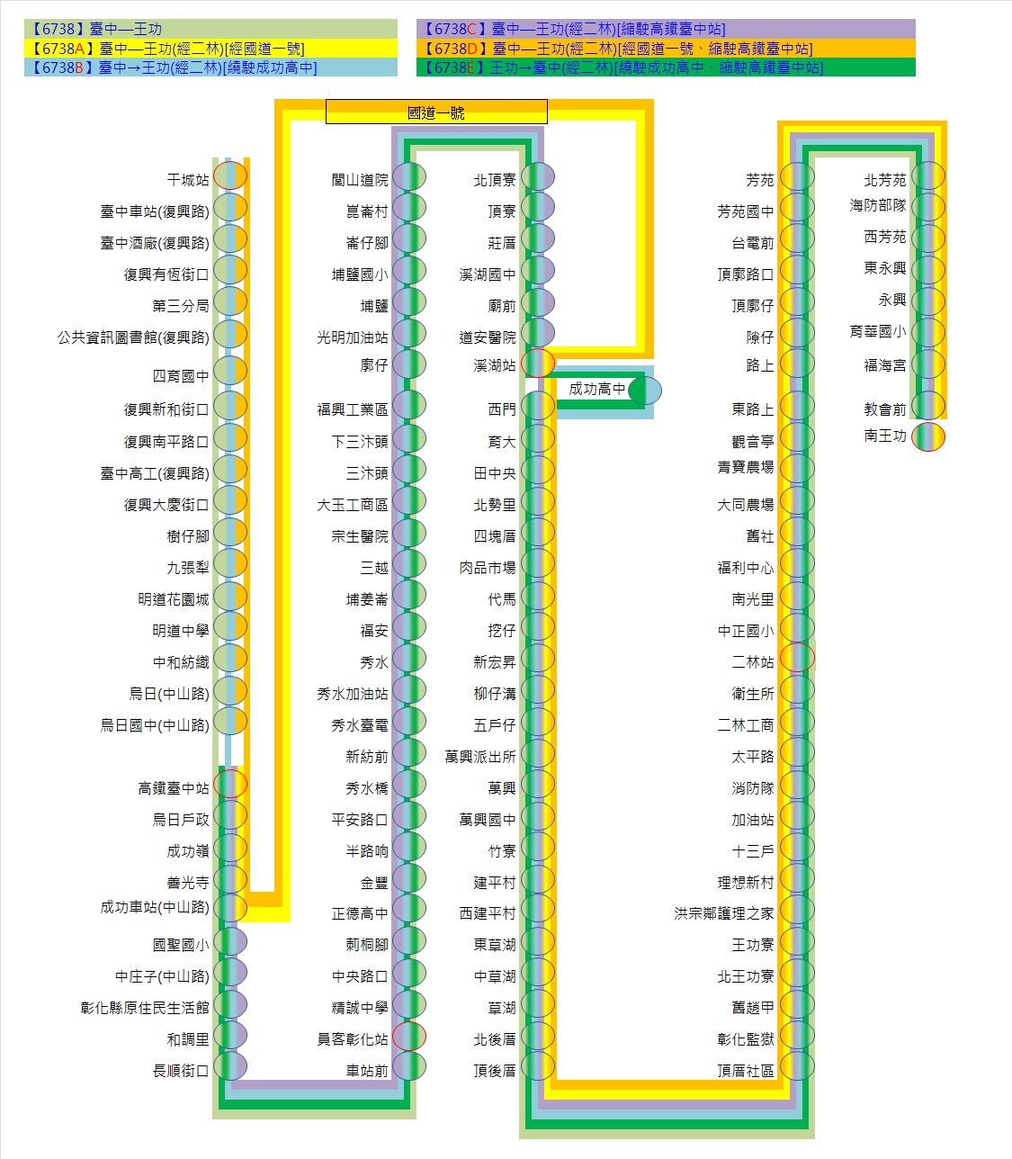 6738Bus Route Map-Yuan-Lin Bus