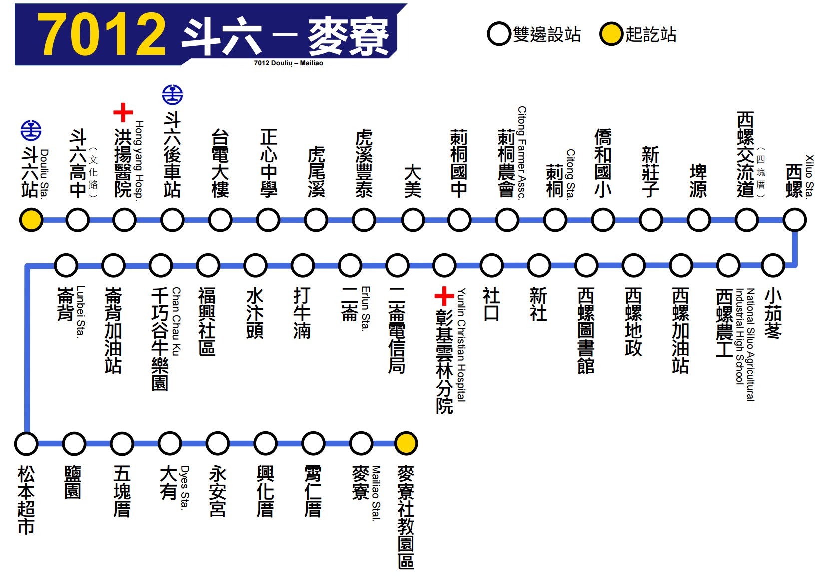 7012Bus Route Map-Solar Bus