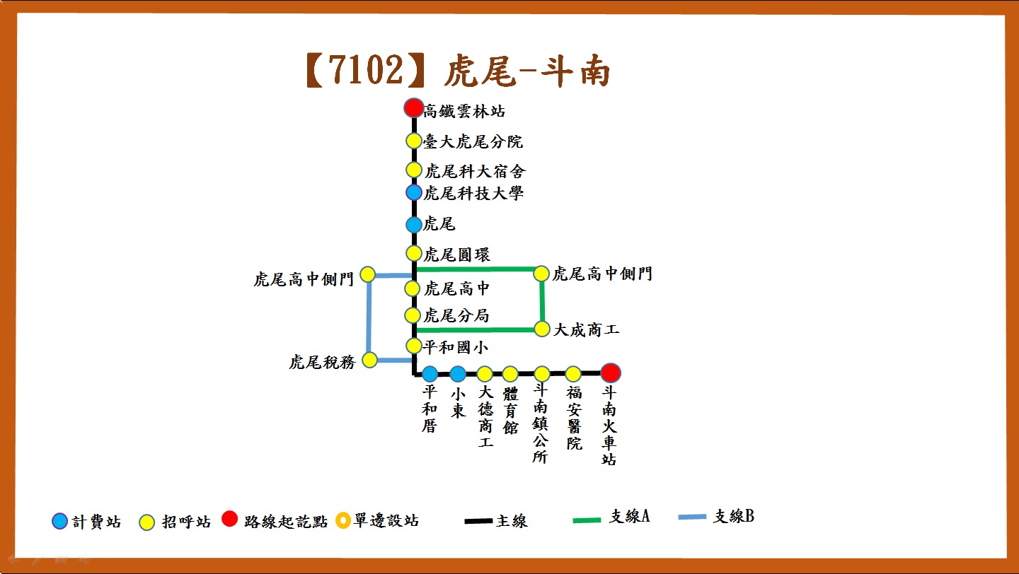7102公車路線圖-臺西客運