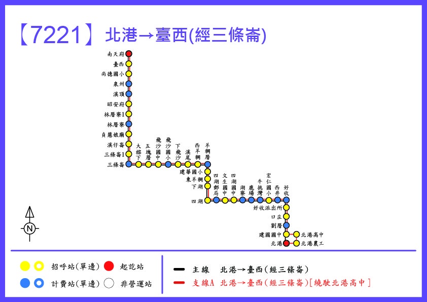 7221公車路線圖-嘉義客運