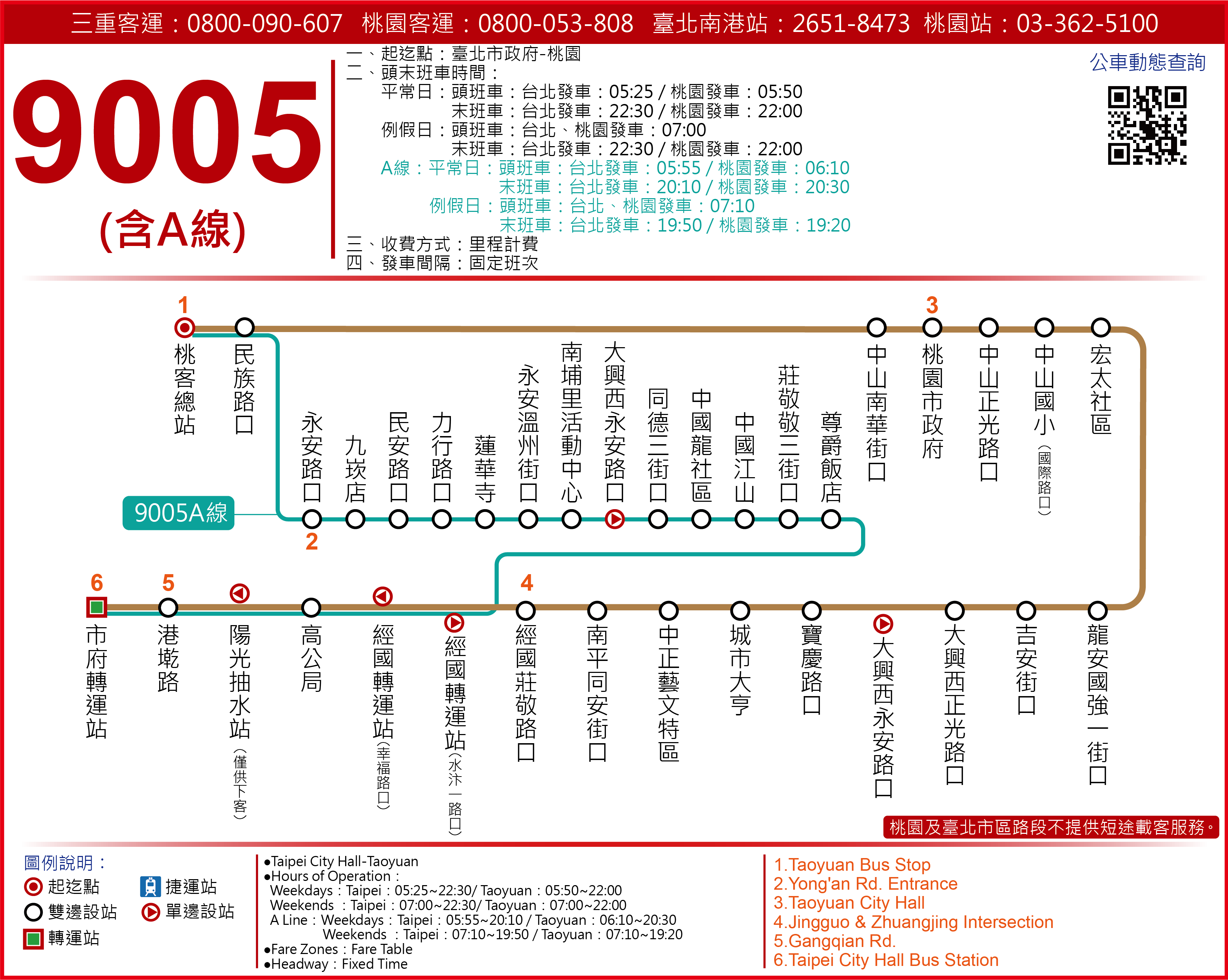 9005公車路線圖-桃園客運