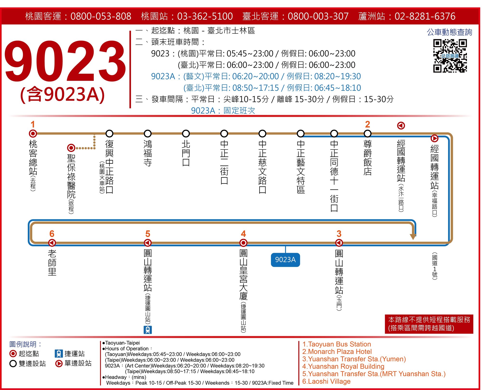 9023公車路線圖-桃園客運