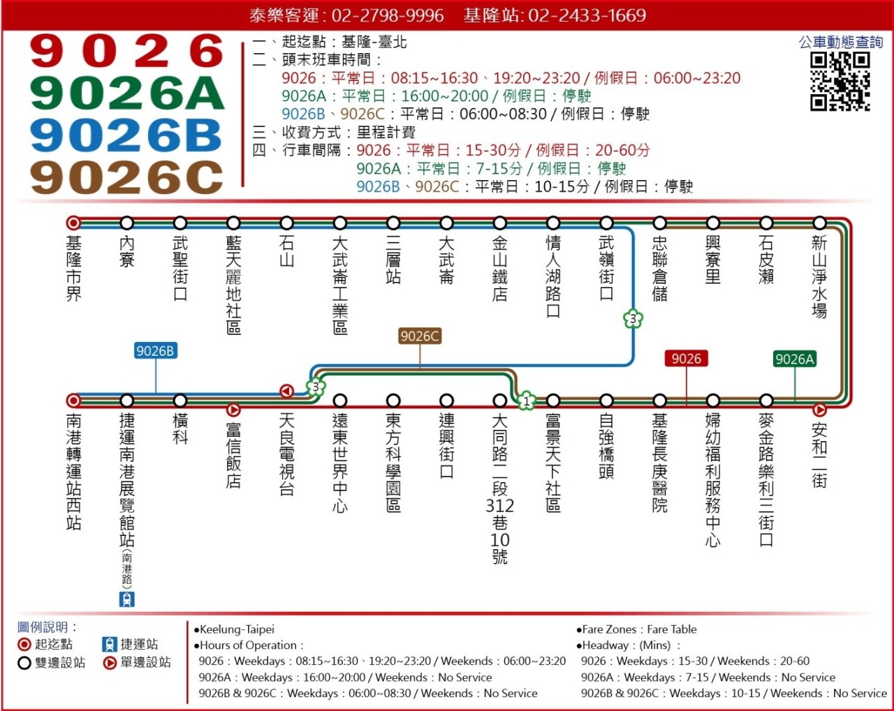 9026公車路線圖-泰樂客運