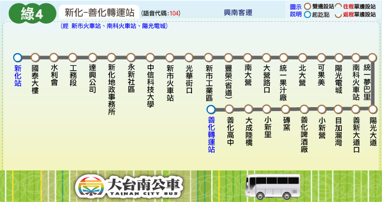 綠4公車路線圖-台南公車