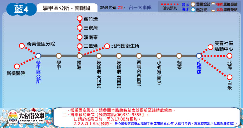 藍4公車路線圖-台南公車