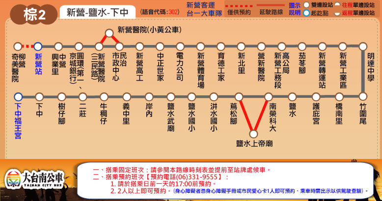 棕2公車路線圖-台南公車