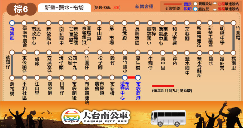 棕6公車路線圖-台南公車