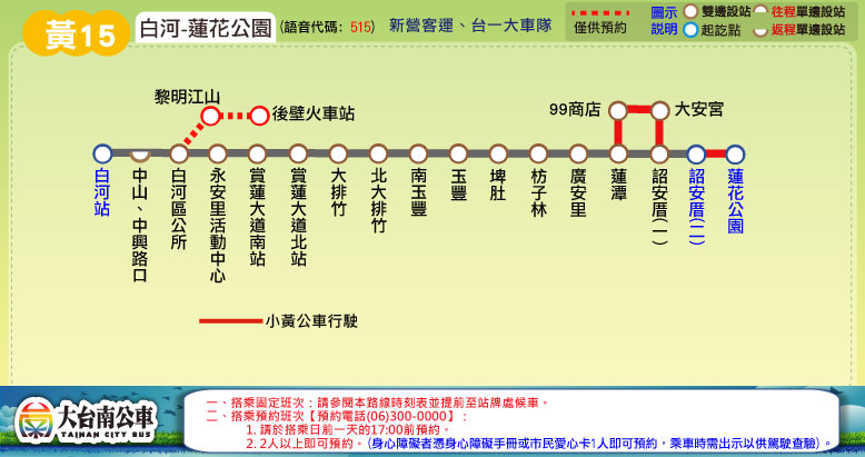 黃15公車路線圖-台南公車