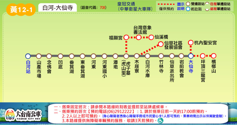 黃12-1公車路線圖-台南公車