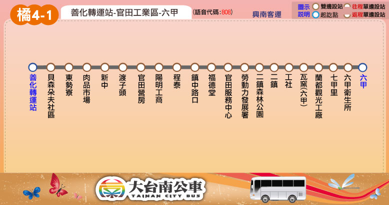 橘4-1公車路線圖-台南公車