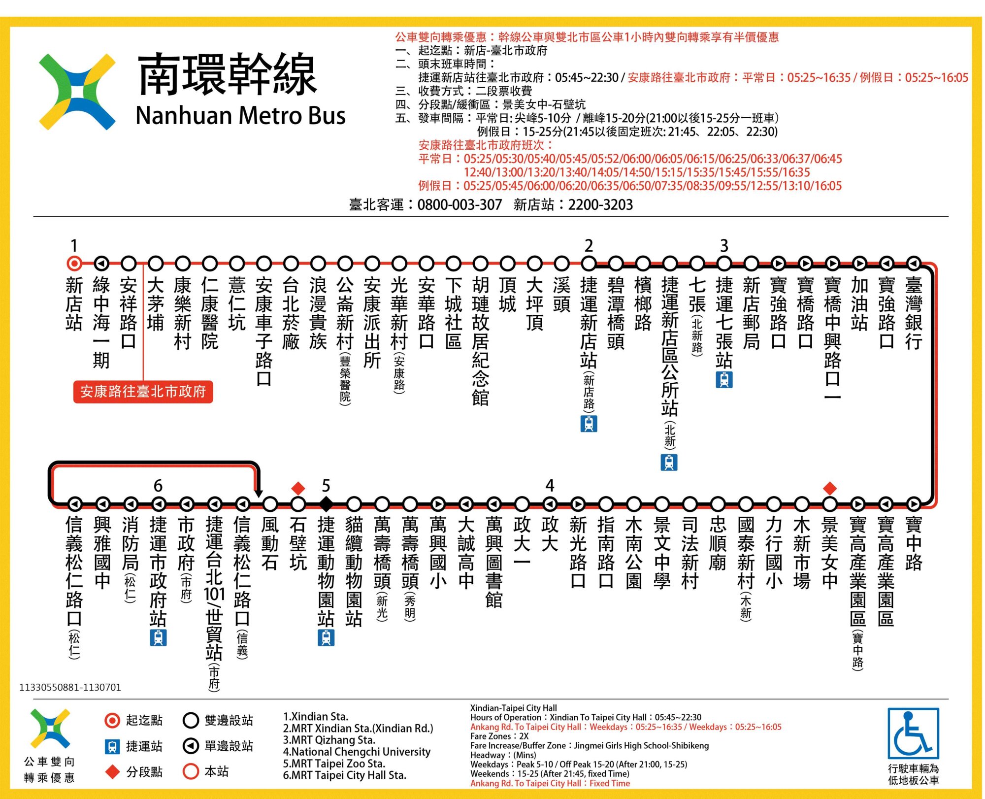 南環幹線公車路線圖-台北市公車