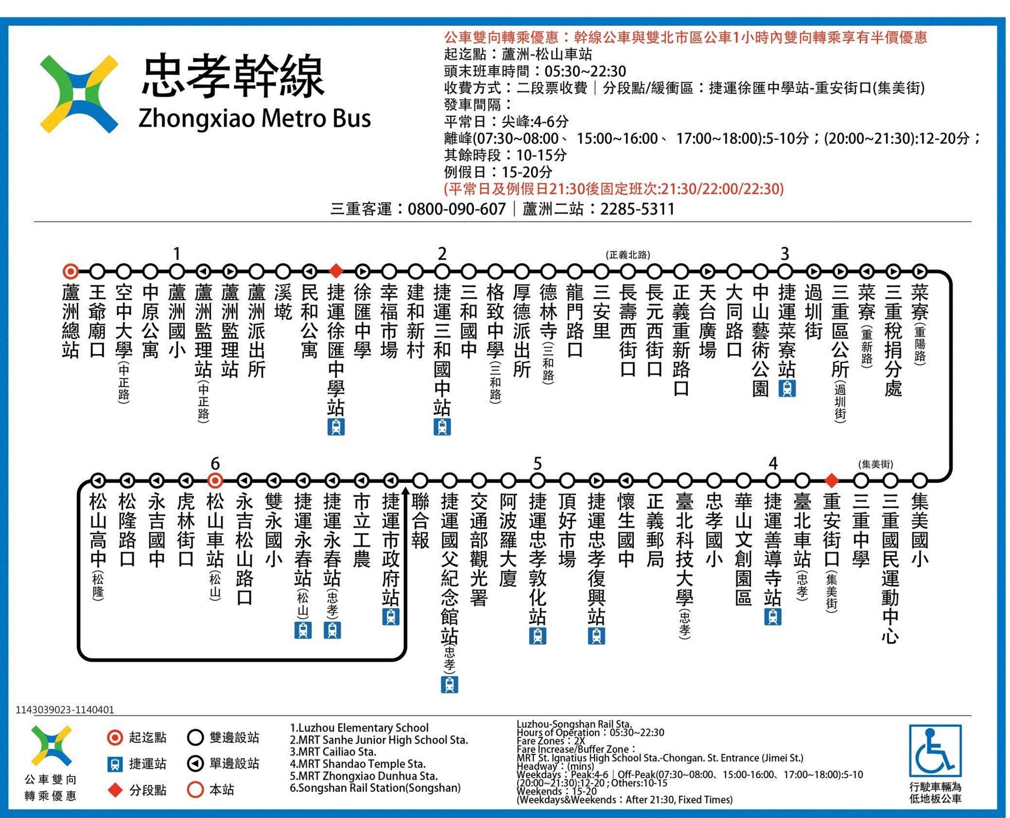 忠孝幹線公車路線圖-台北市公車